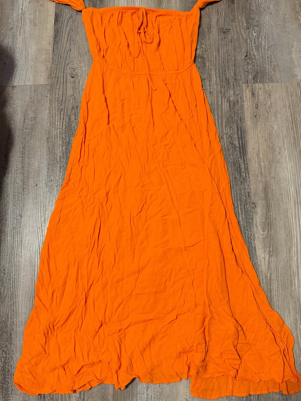 SHEIN Off the Shoulder Orange Maxi Dress-XS